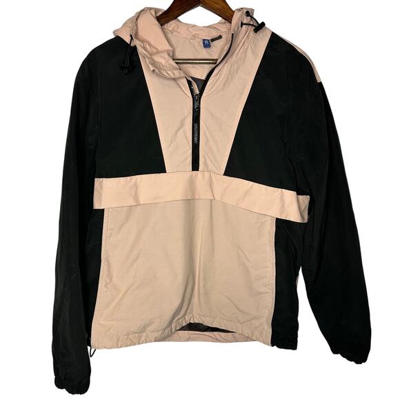 Y2K Style Windbreaker H&M Divided Black Pink Lightweight Track Jacket Small - Picture 1 of 7